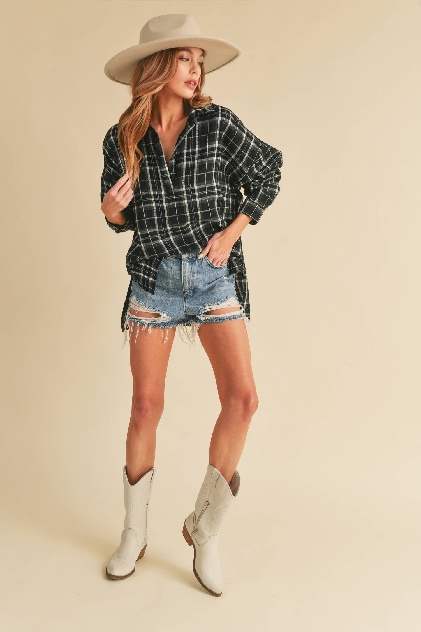 Rodeo Flannel Pullover | Black