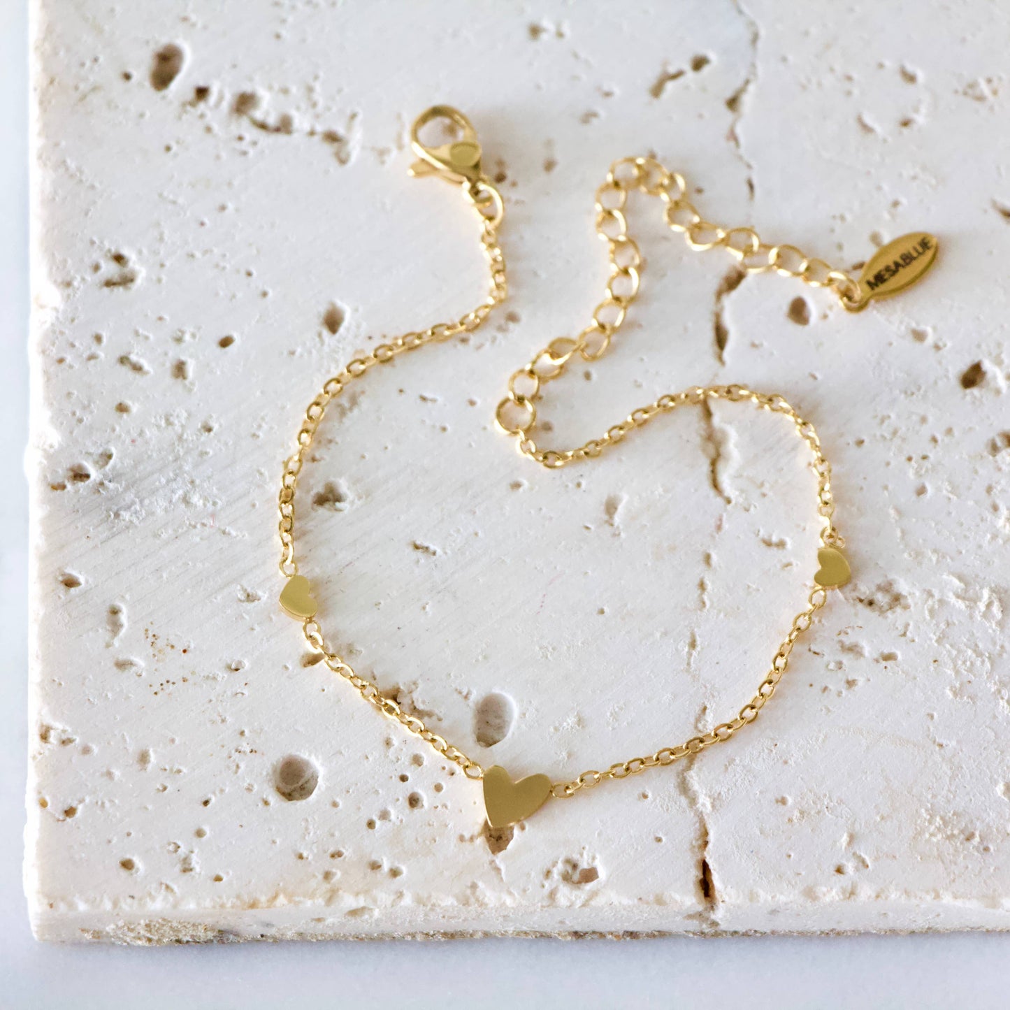 Triple Heart Bracelet in Gold