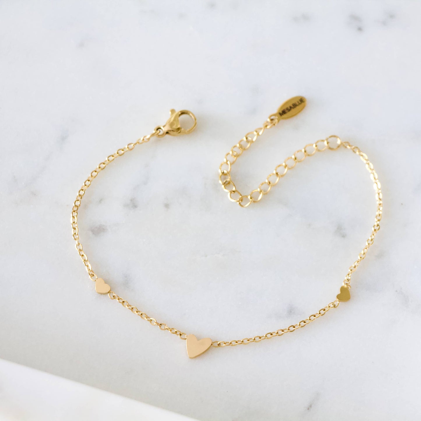 Triple Heart Bracelet in Gold