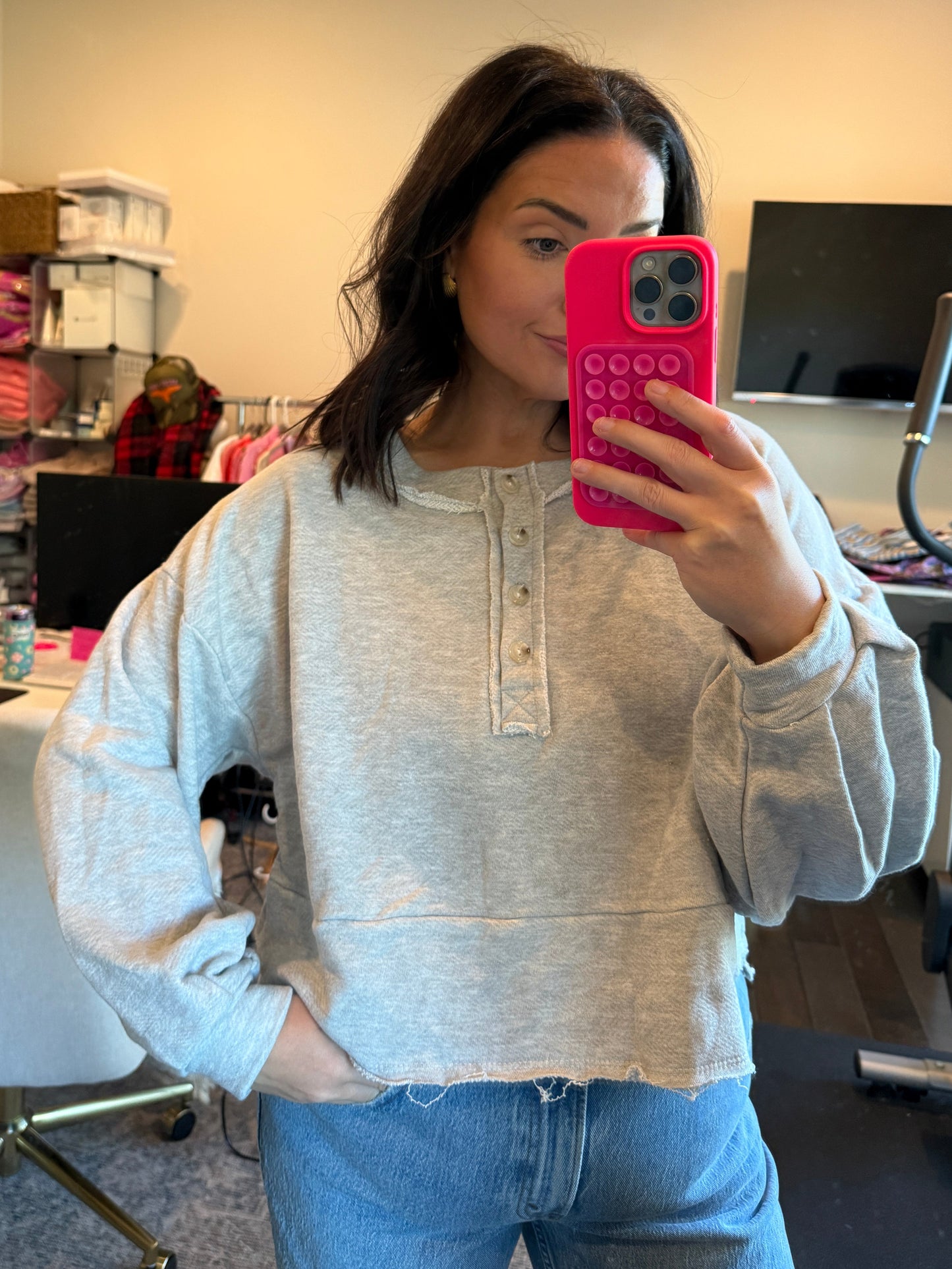 Cassie Casual Cropped Pullover