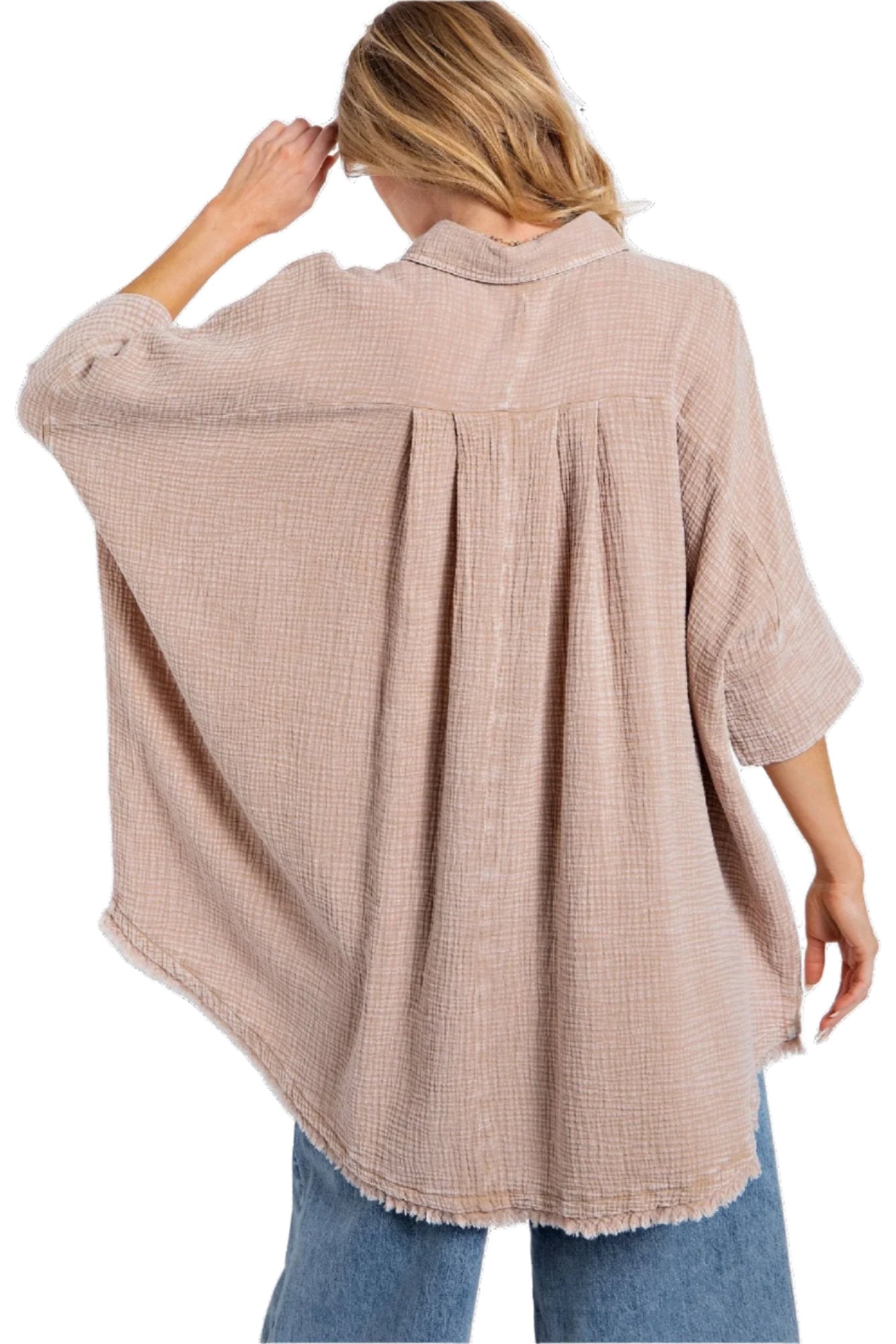 Charlotte Mineral Washed Top/Dress | Mushroom