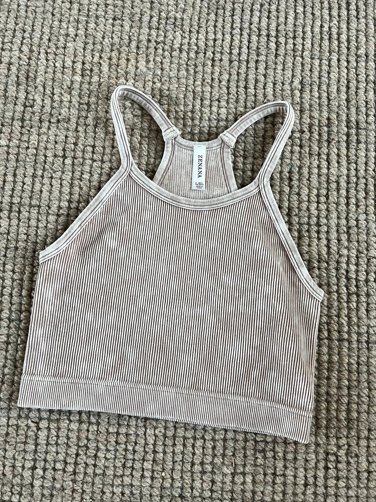 Chloe Seamless Cropped Cami Top | Ash Mocha