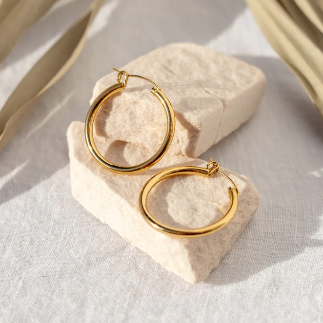 Staple Gold Hoops | ALCO