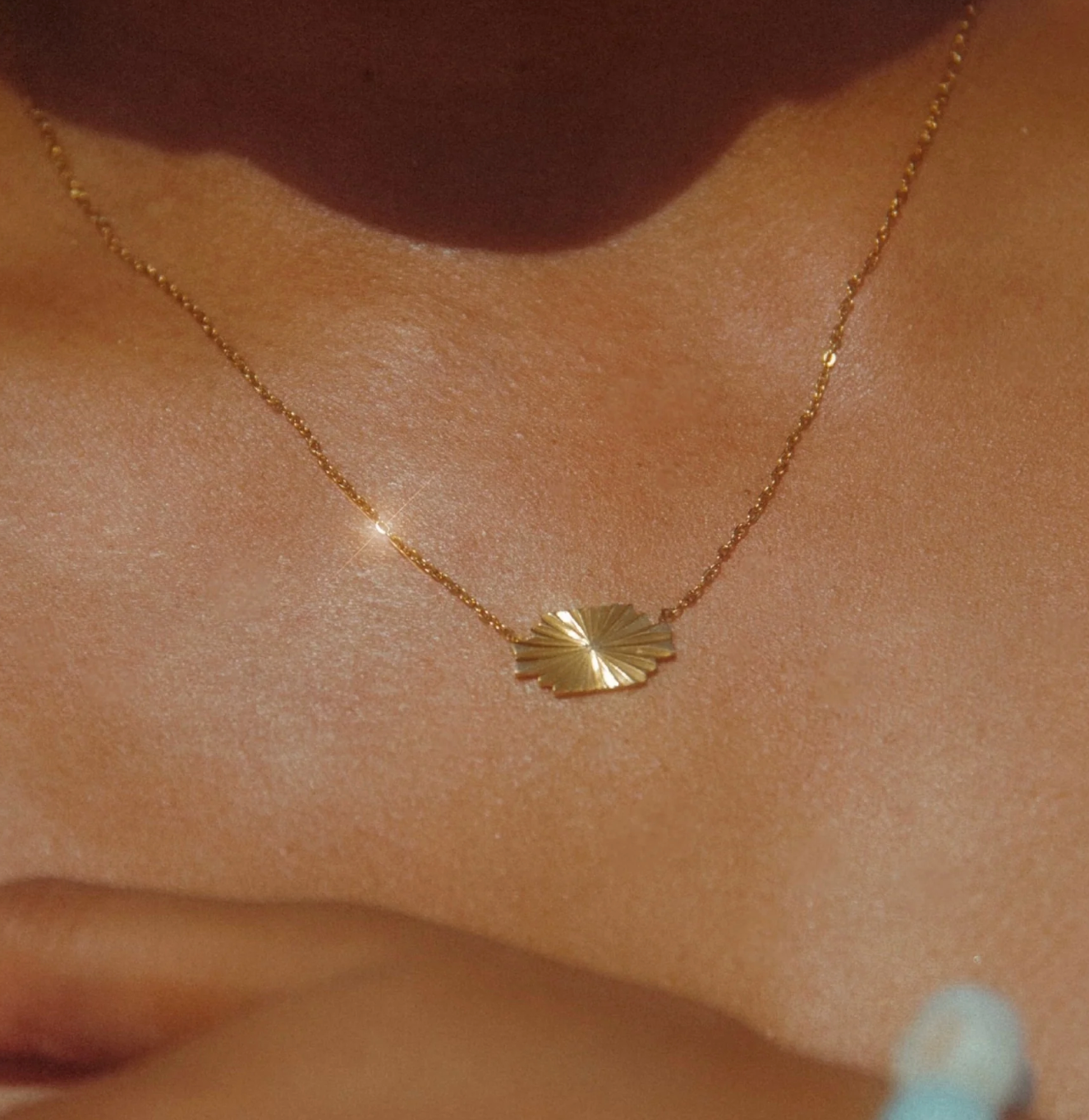 Golden Hour Necklace on skin