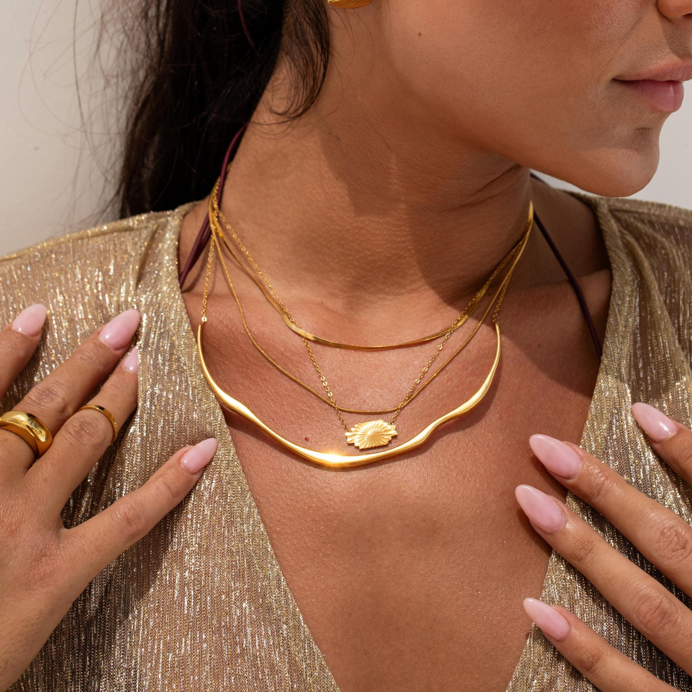 Golden Hour Sunshine Necklace in Gold- Alco