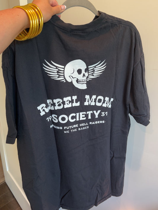 "Rebel Mom Society" Oversized Graphic Tee
