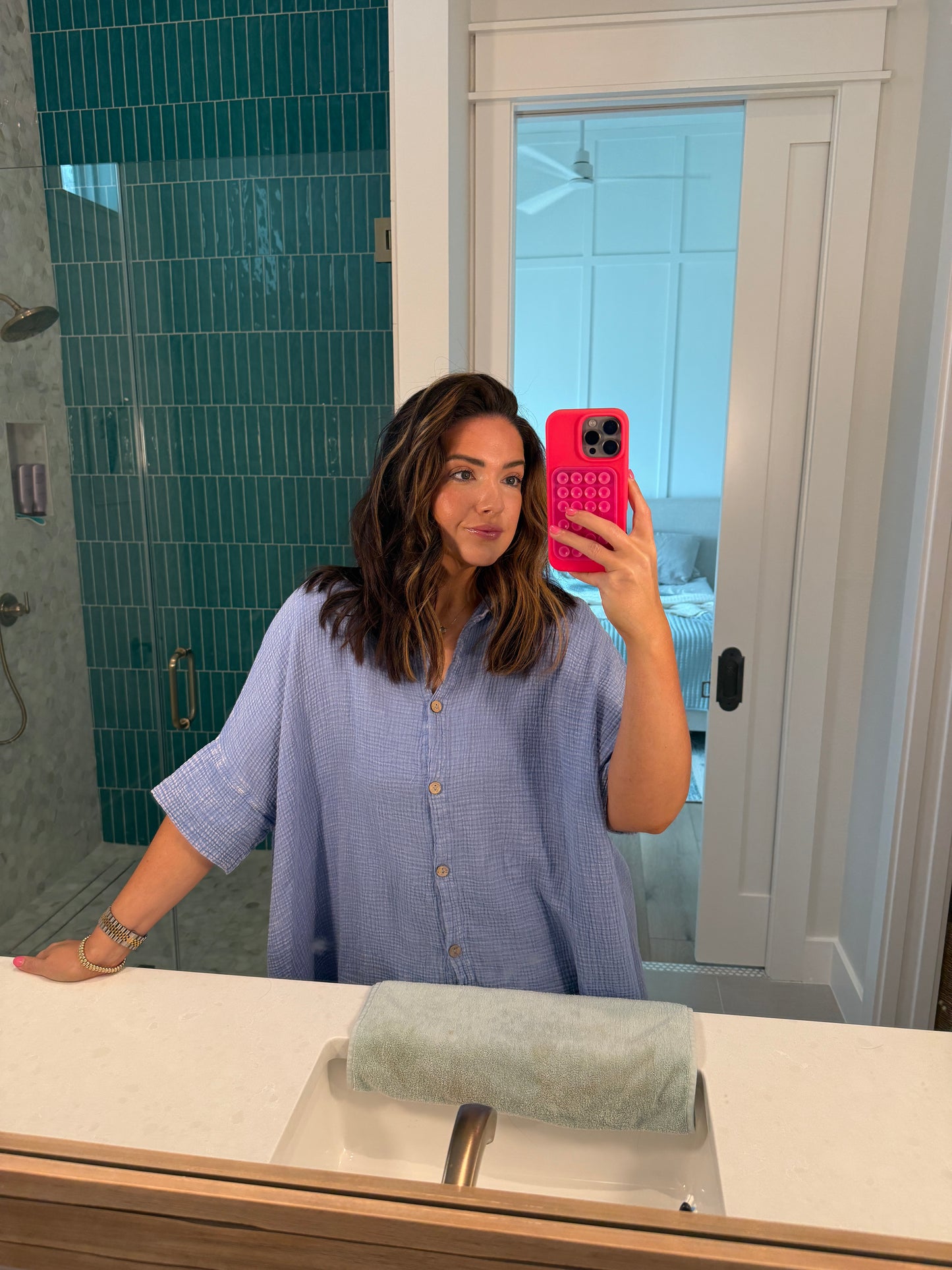Charlotte Mineral Washed Top | Peri Blue