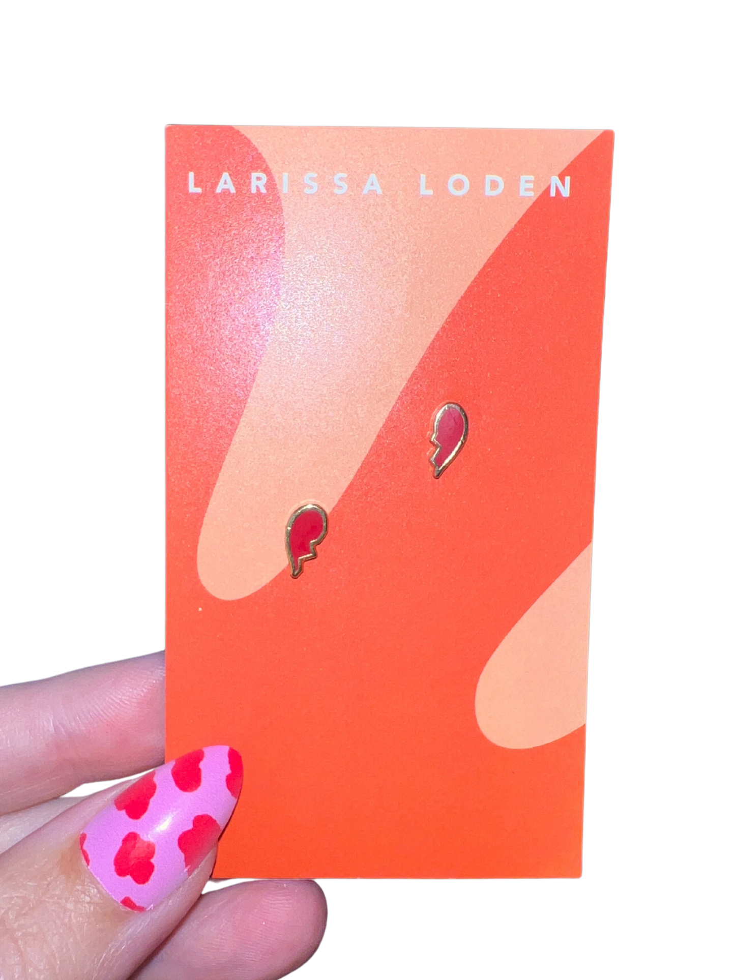 Broken Heart Enamel Stud Earring Set
