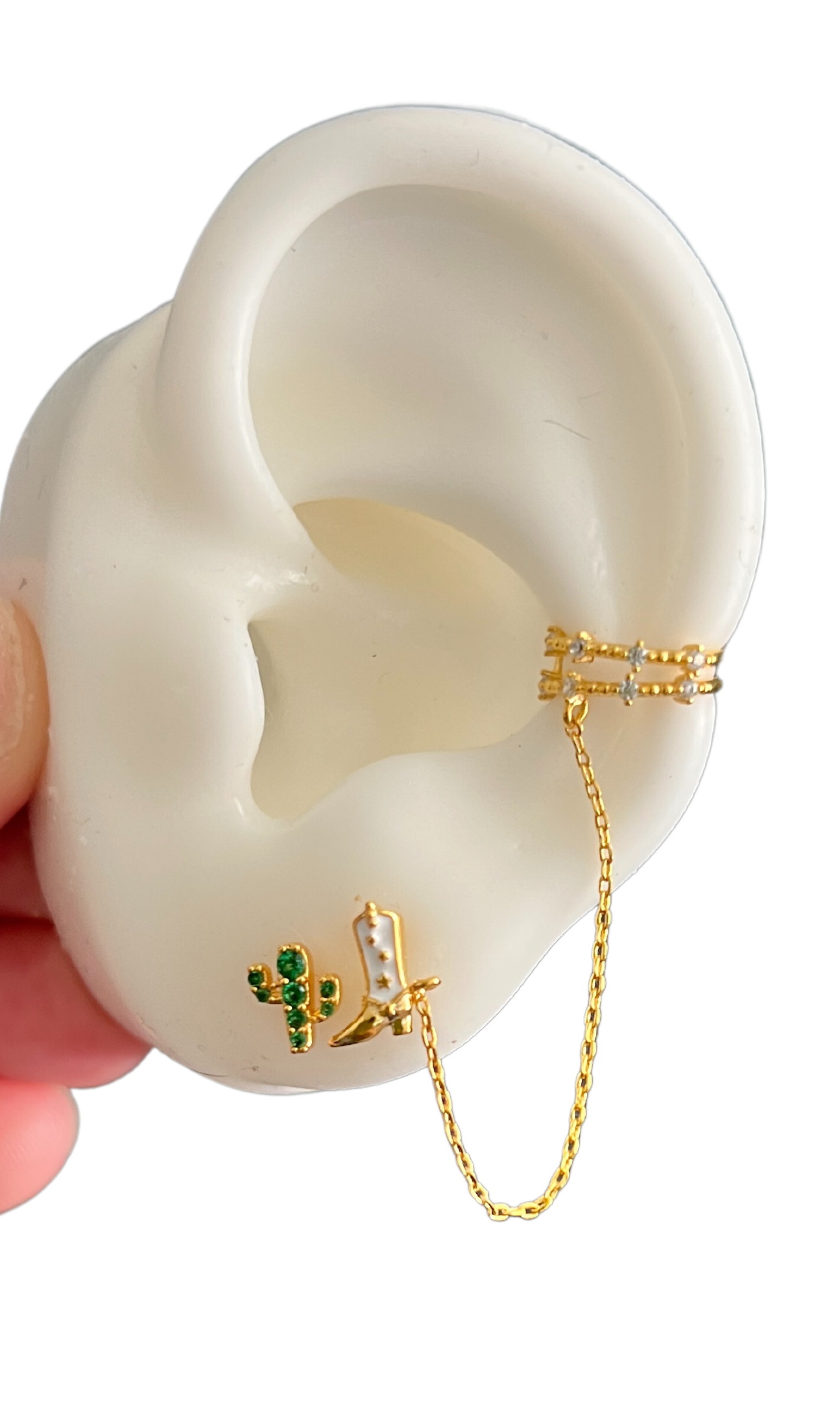 Rodeo Queen Studs + Ear Cuff in Gold