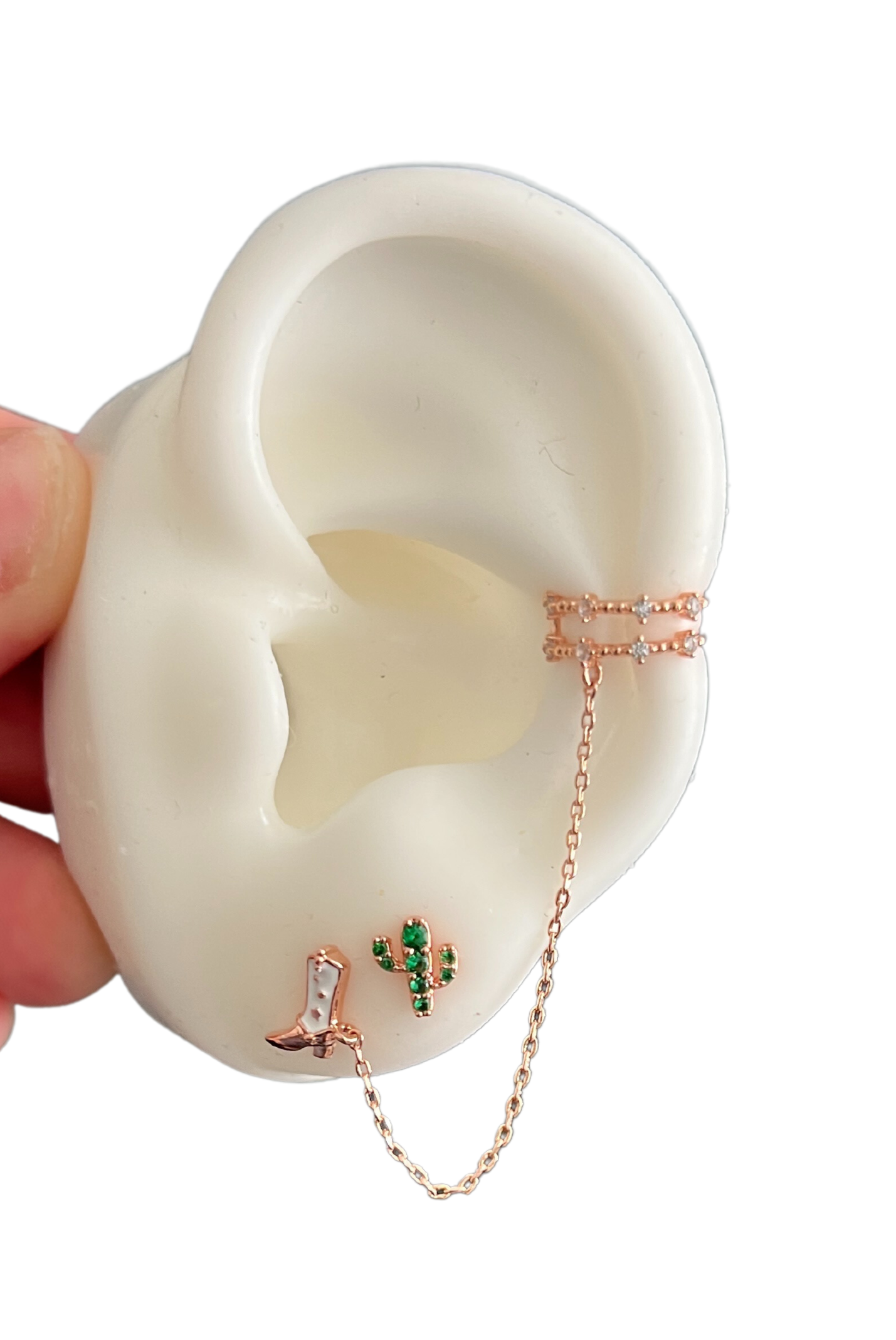 Rodeo Queen Studs + Ear Cuff in Rose Gold