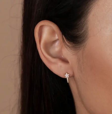 Shooting Star Huggie Earring | Gold