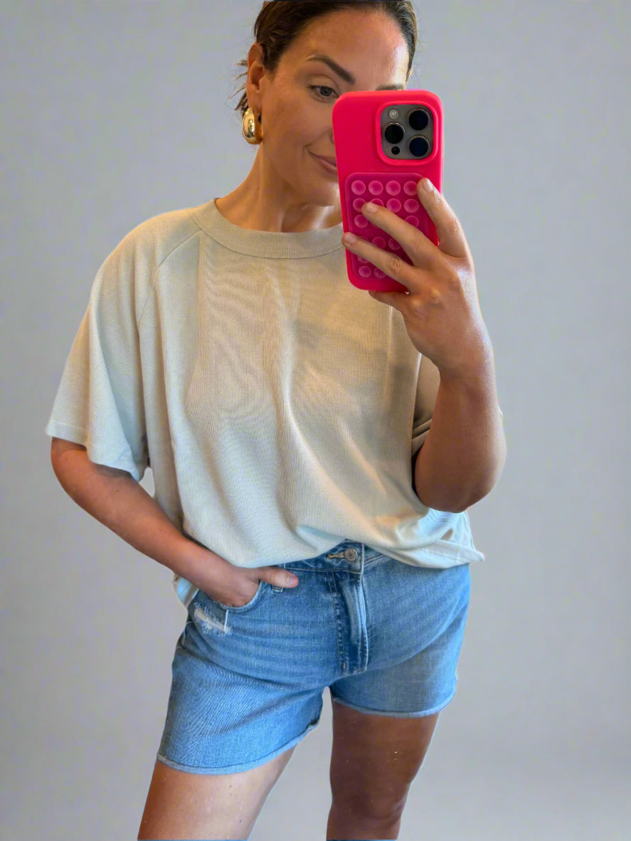 Waffle Tee | Light Grey