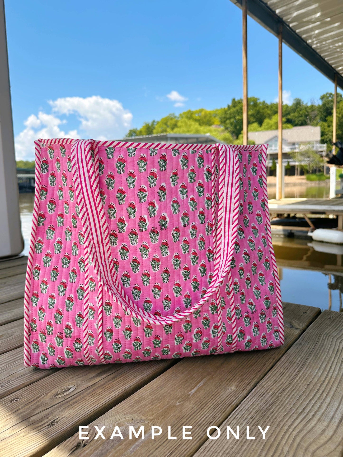 Quilted Tote Bag | Pink Tiger