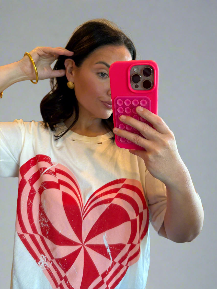 Twisted Heart Distressed Graphic Tee