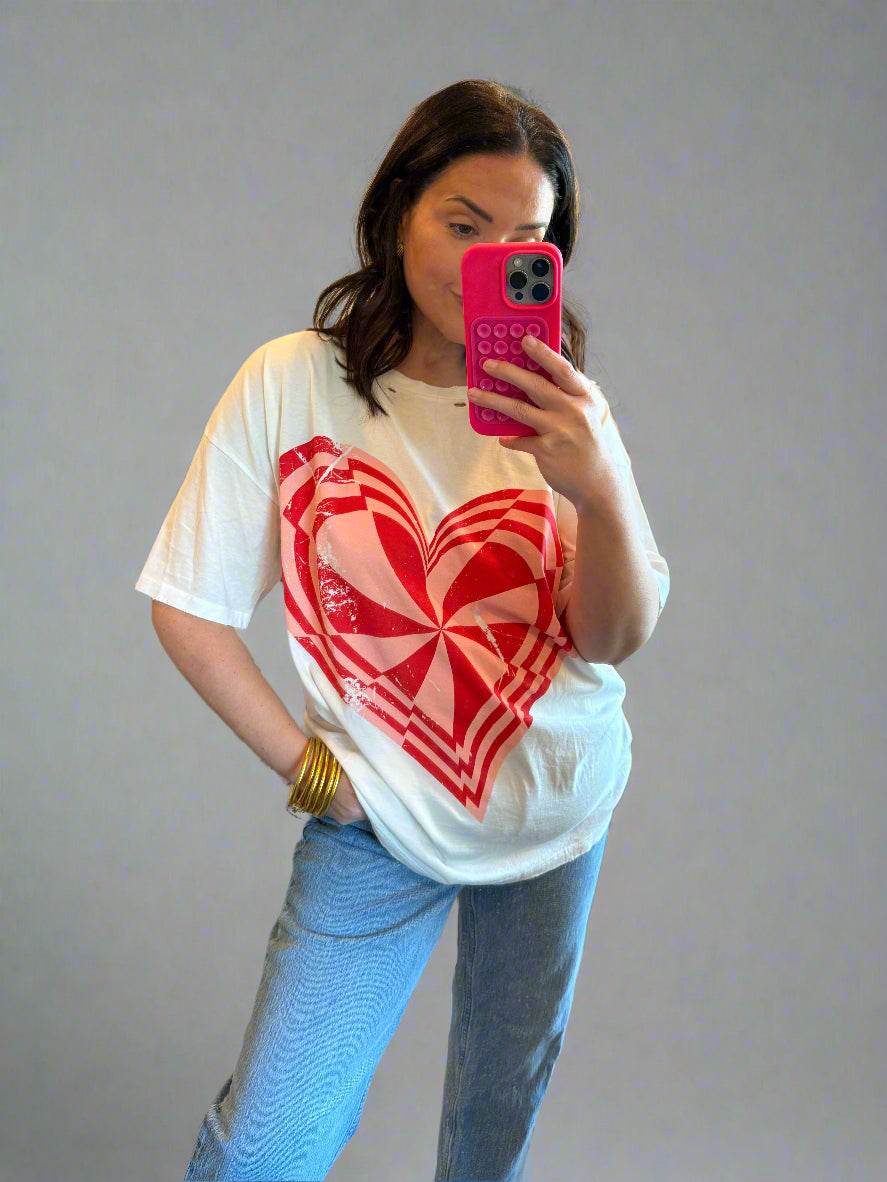 Twisted Heart Distressed Graphic Tee