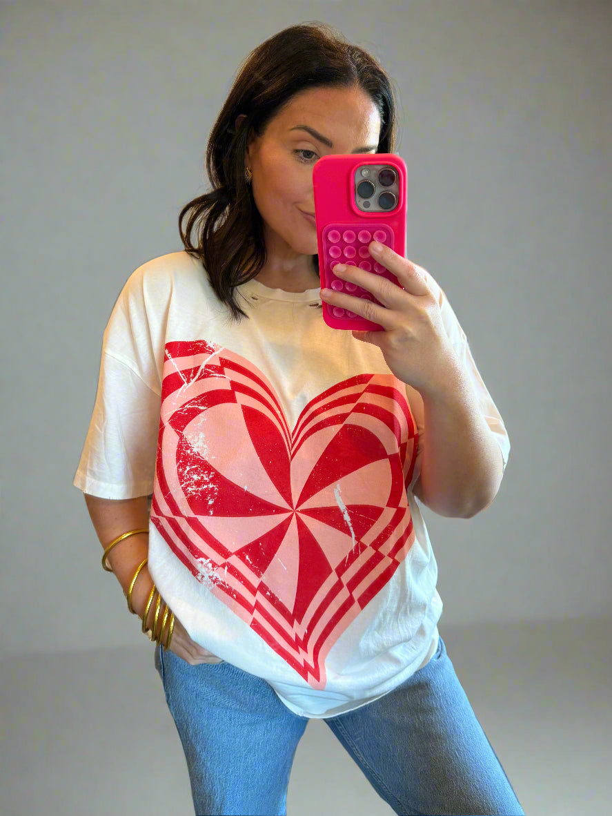 Twisted Heart Distressed Graphic Tee
