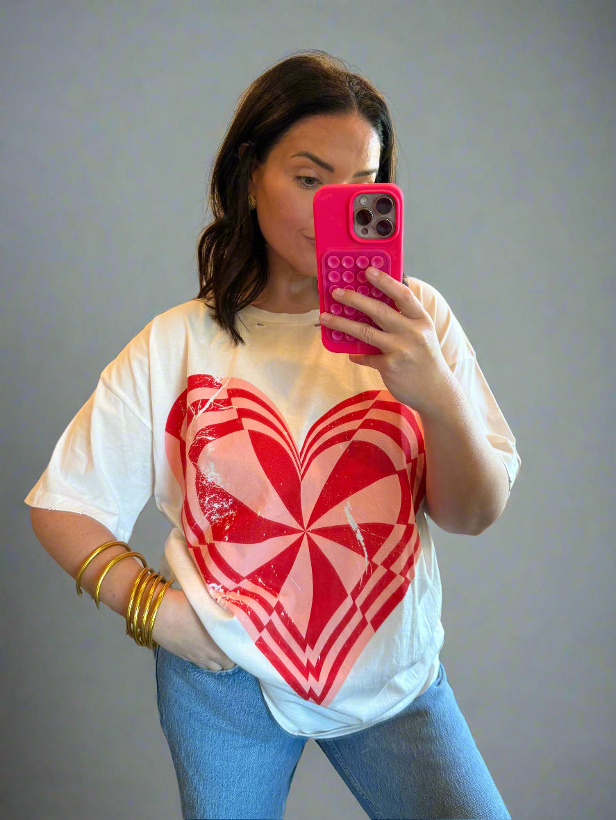 Twisted Heart Distressed Graphic Tee