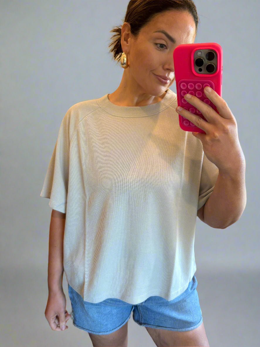 Waffle Tee | Light Grey