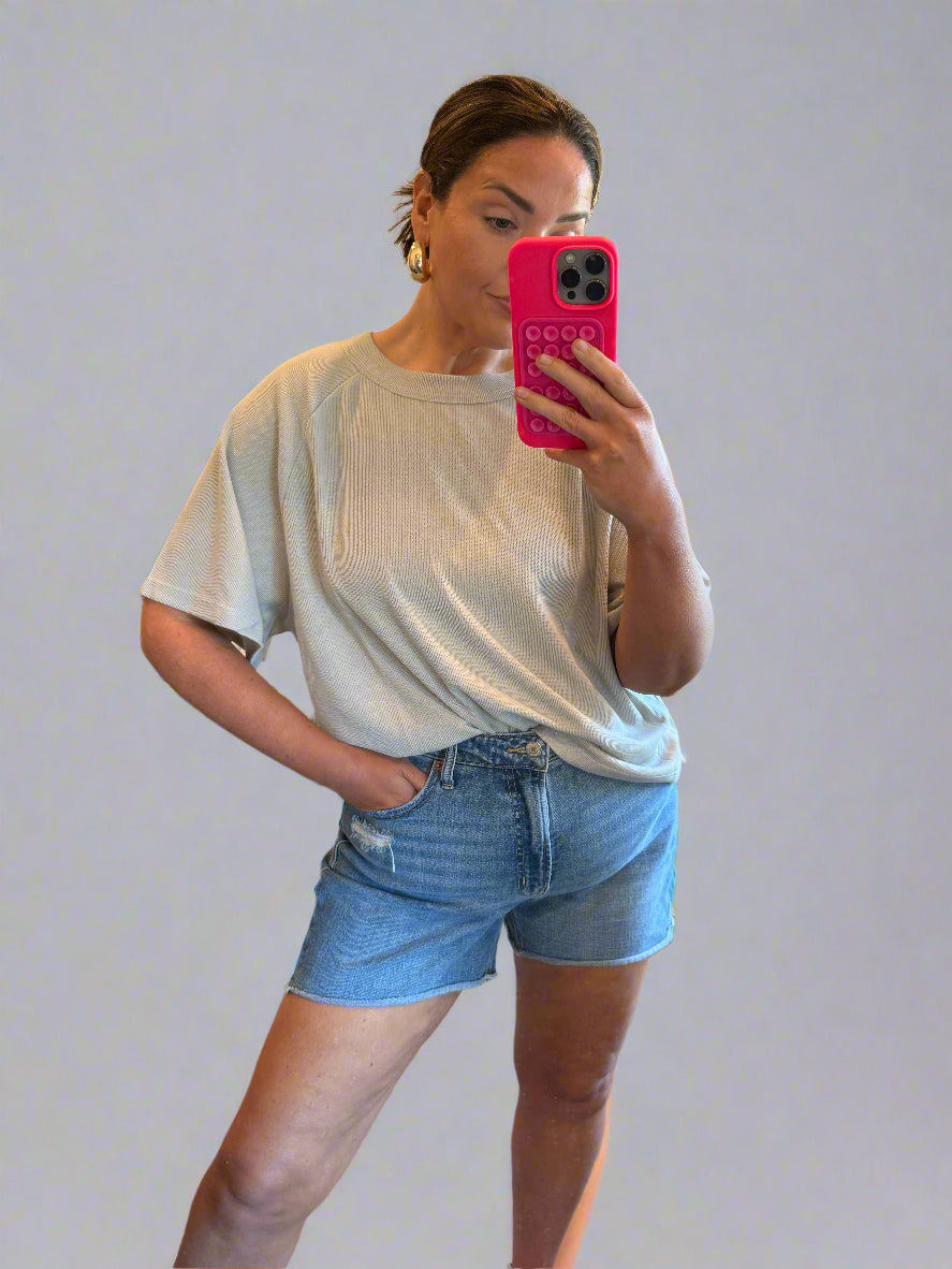 Waffle Tee | Light Grey