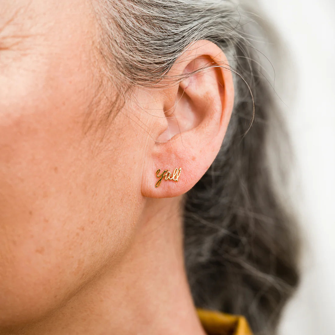 Y'all Stud Earrings Set- Gold