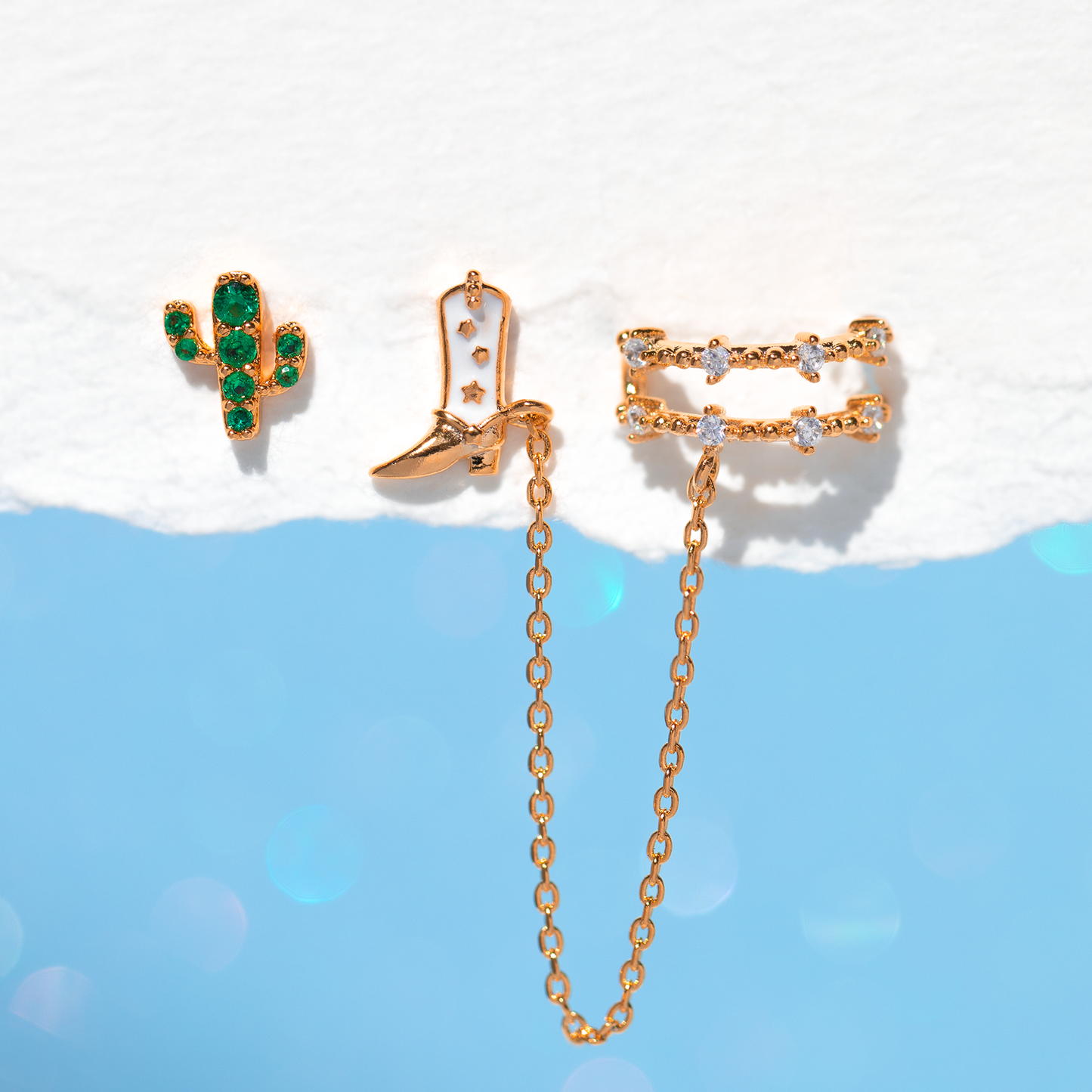 Rodeo Queen Studs + Ear Cuff in Rose Gold