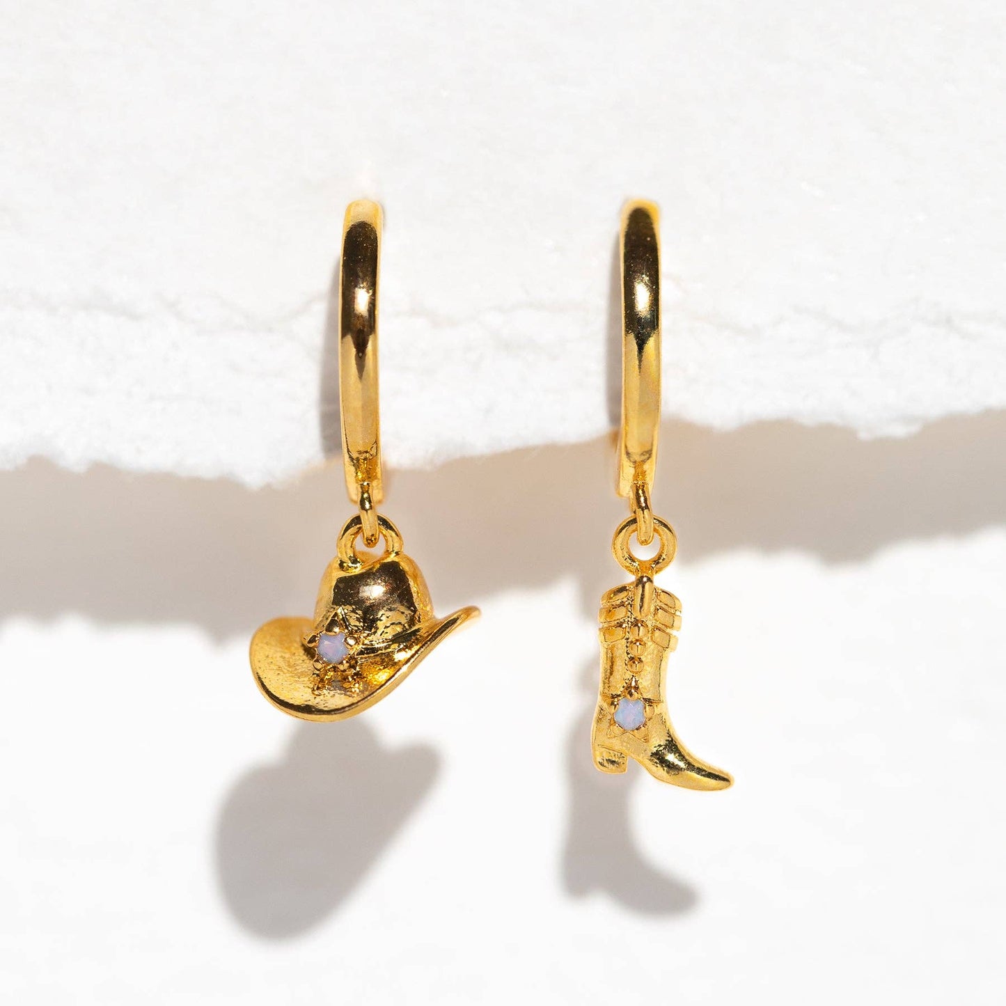 Wild West Cowboy Dangle Earrings | Gold