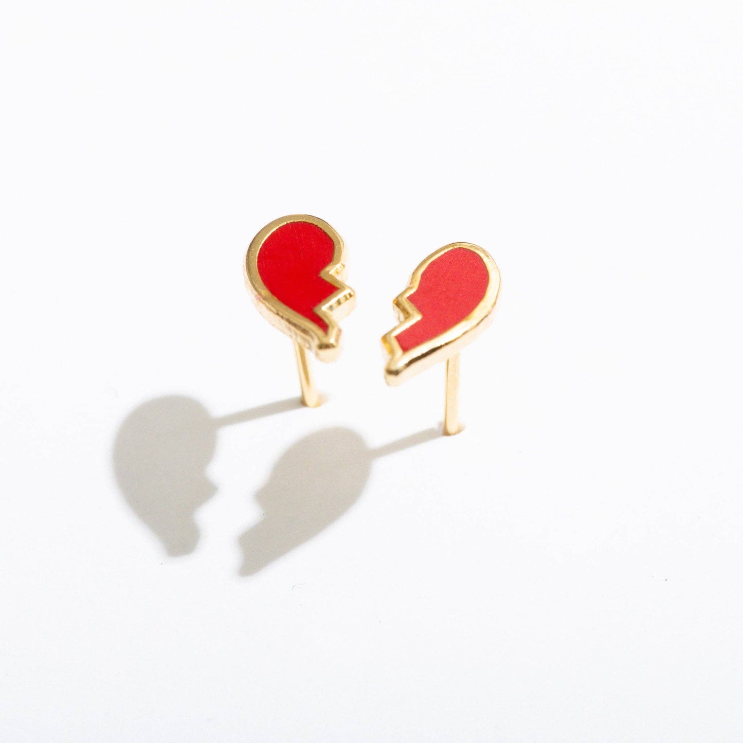 Broken Heart Flat Back Stud Red Larissa Loden