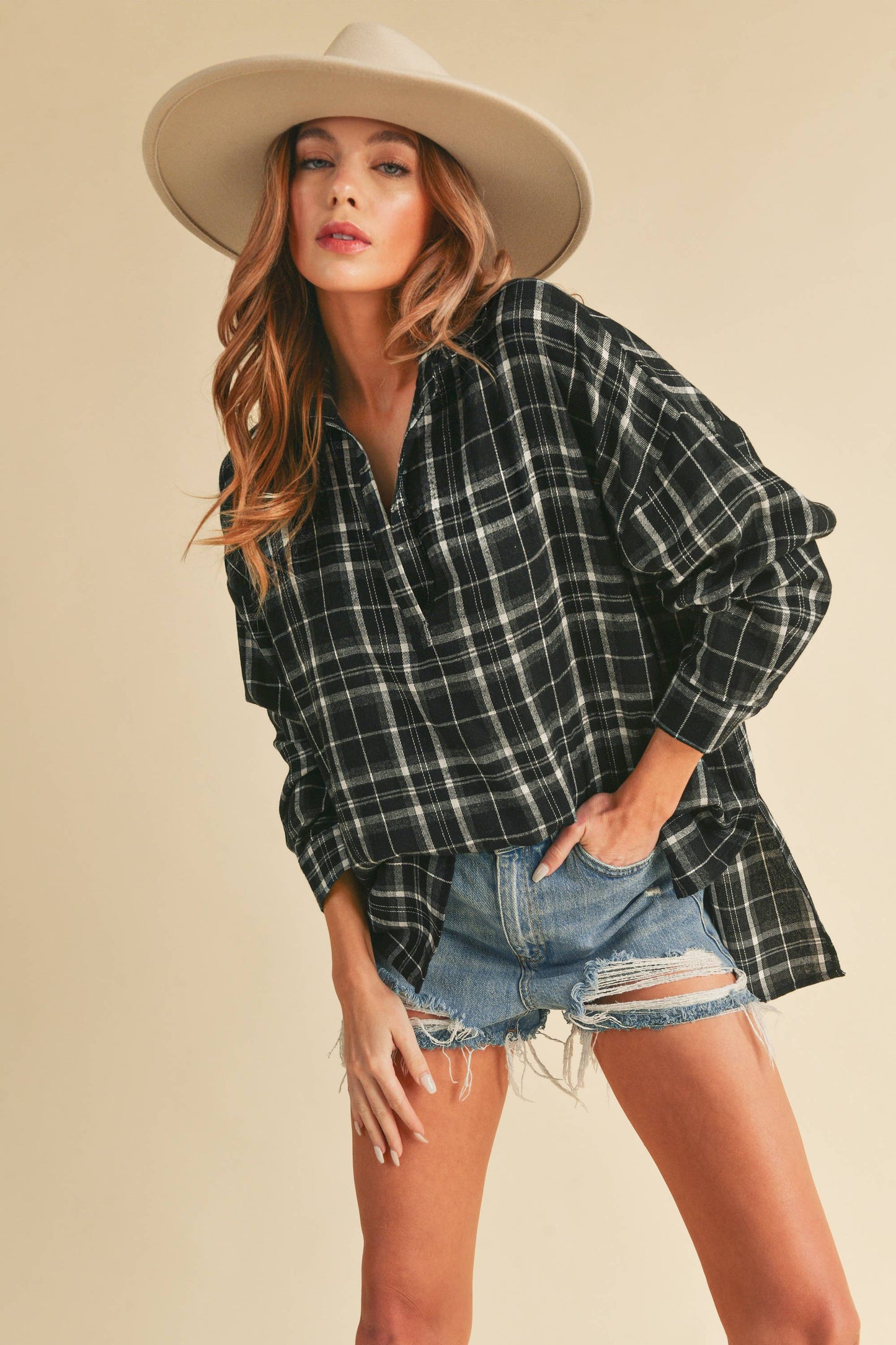 Rodeo Flannel Pullover | Black