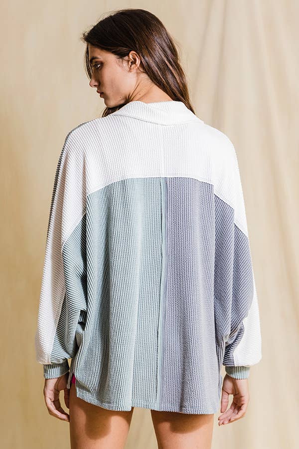 Sage Colorblock Pullover