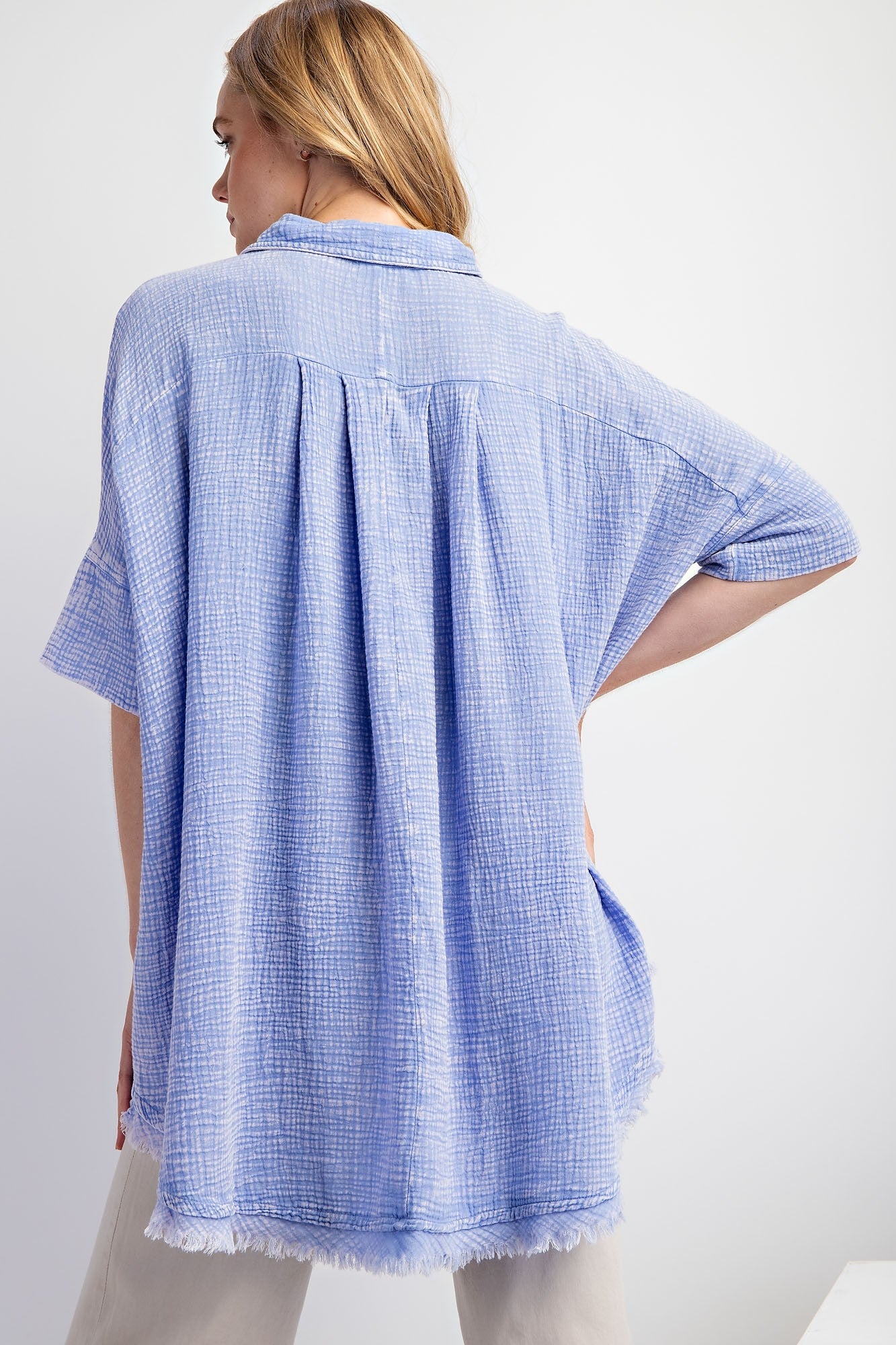 Charlotte Mineral Washed Top | Peri Blue