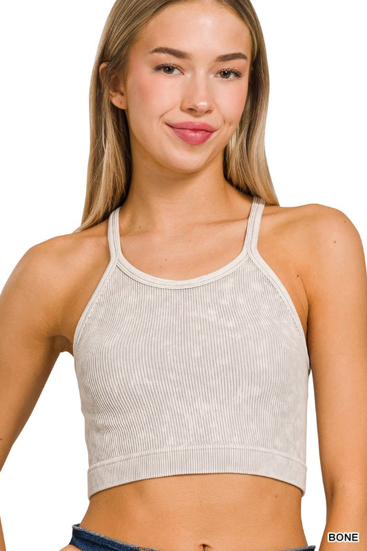 Chloe Seamless Cropped Cami Top | Bone