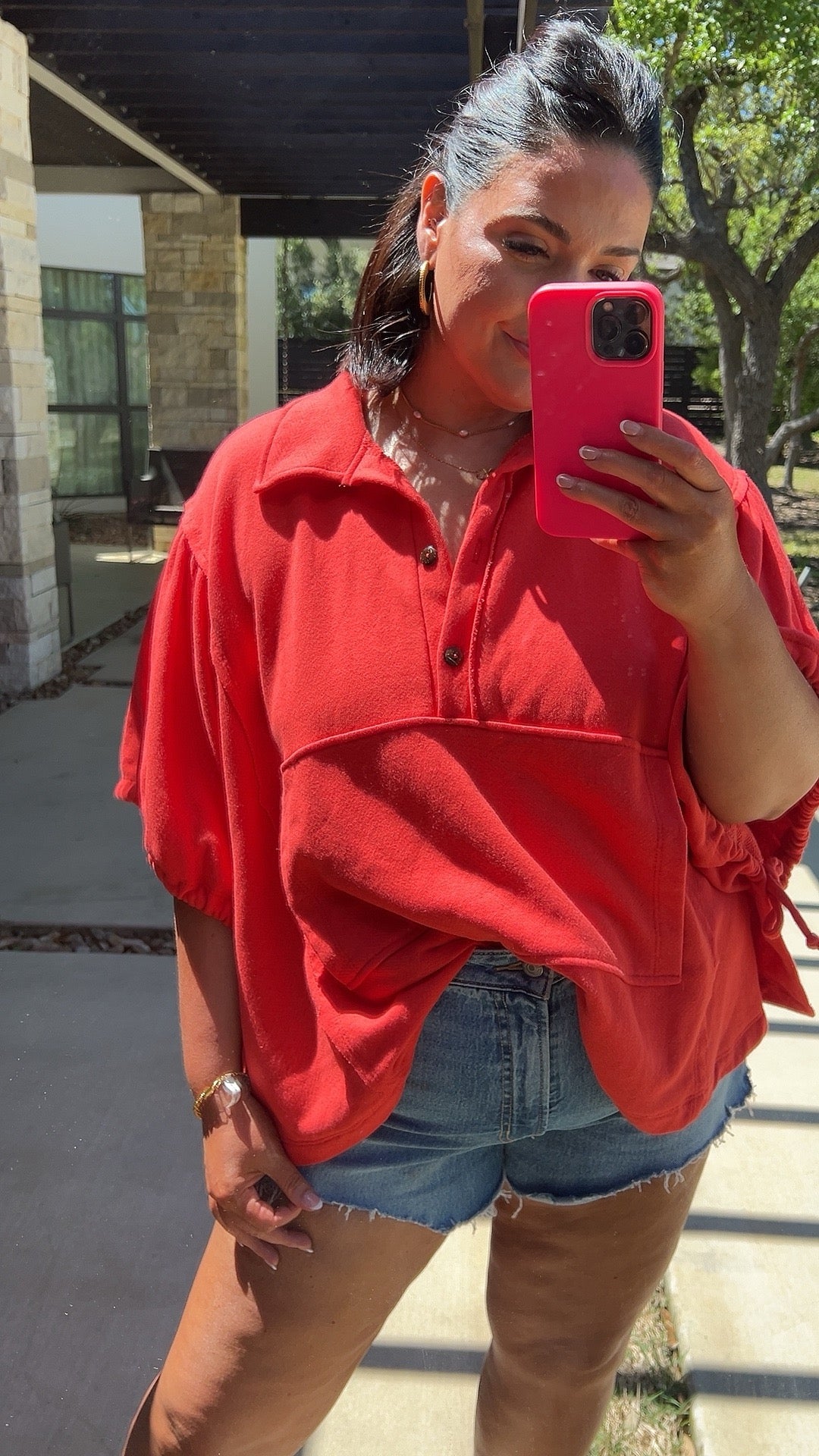 Miami Poncho Top | Red