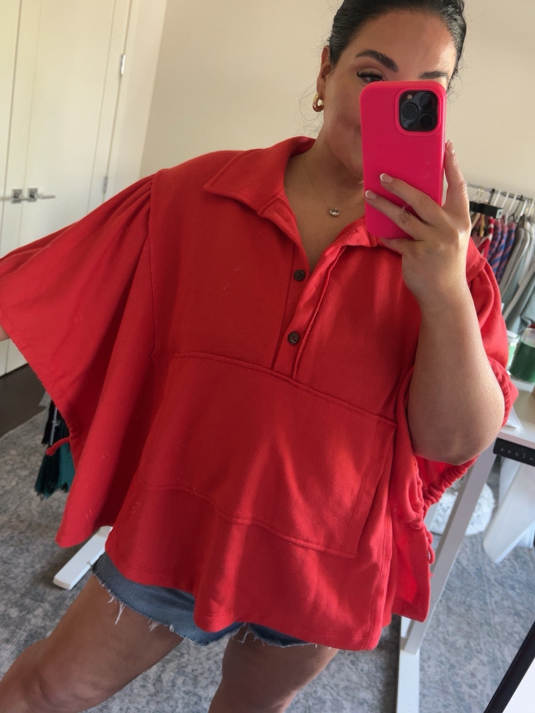 Miami Poncho Top | Red