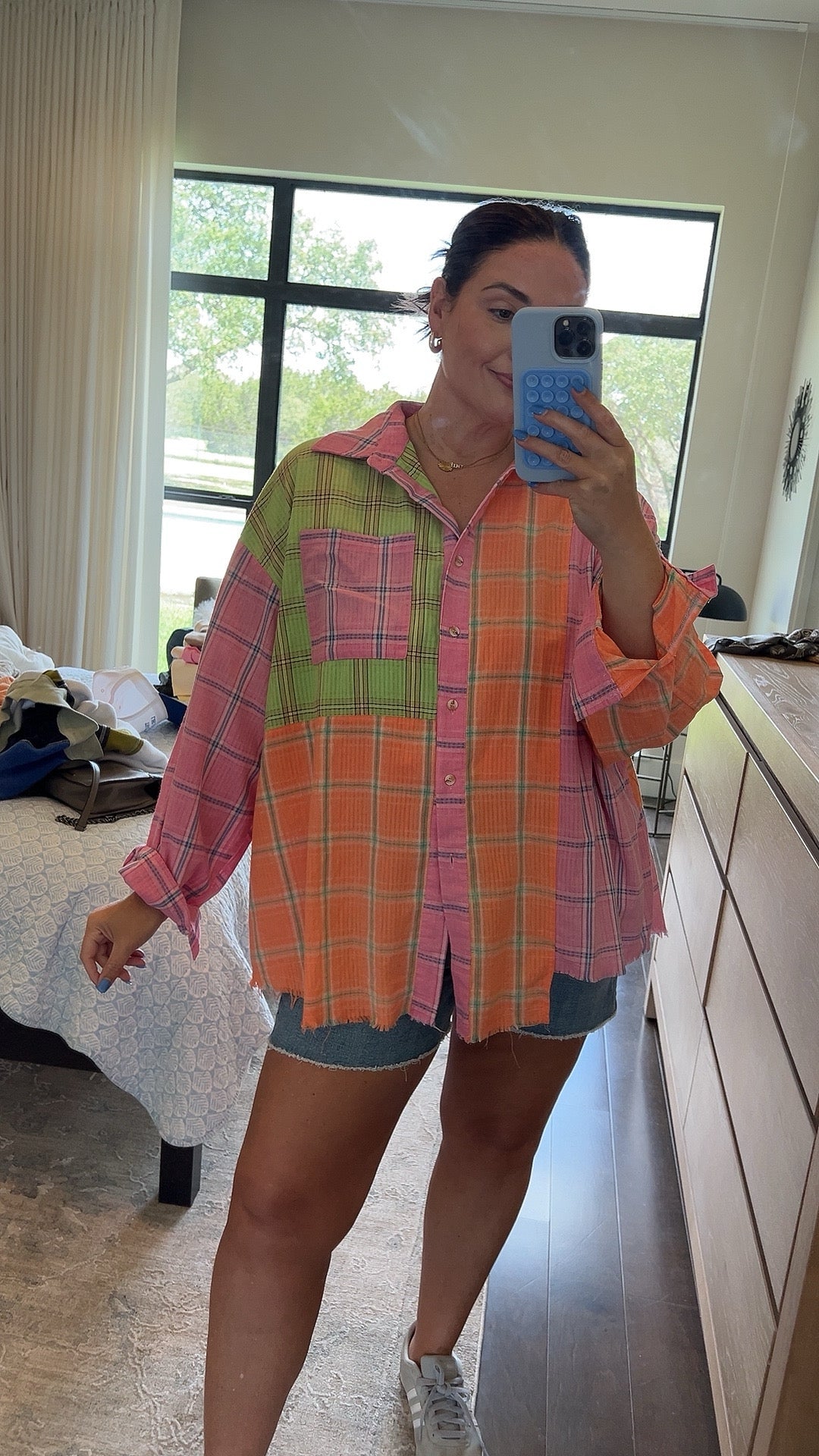 Tarin's Closet-- Pastel Plaid Button Down