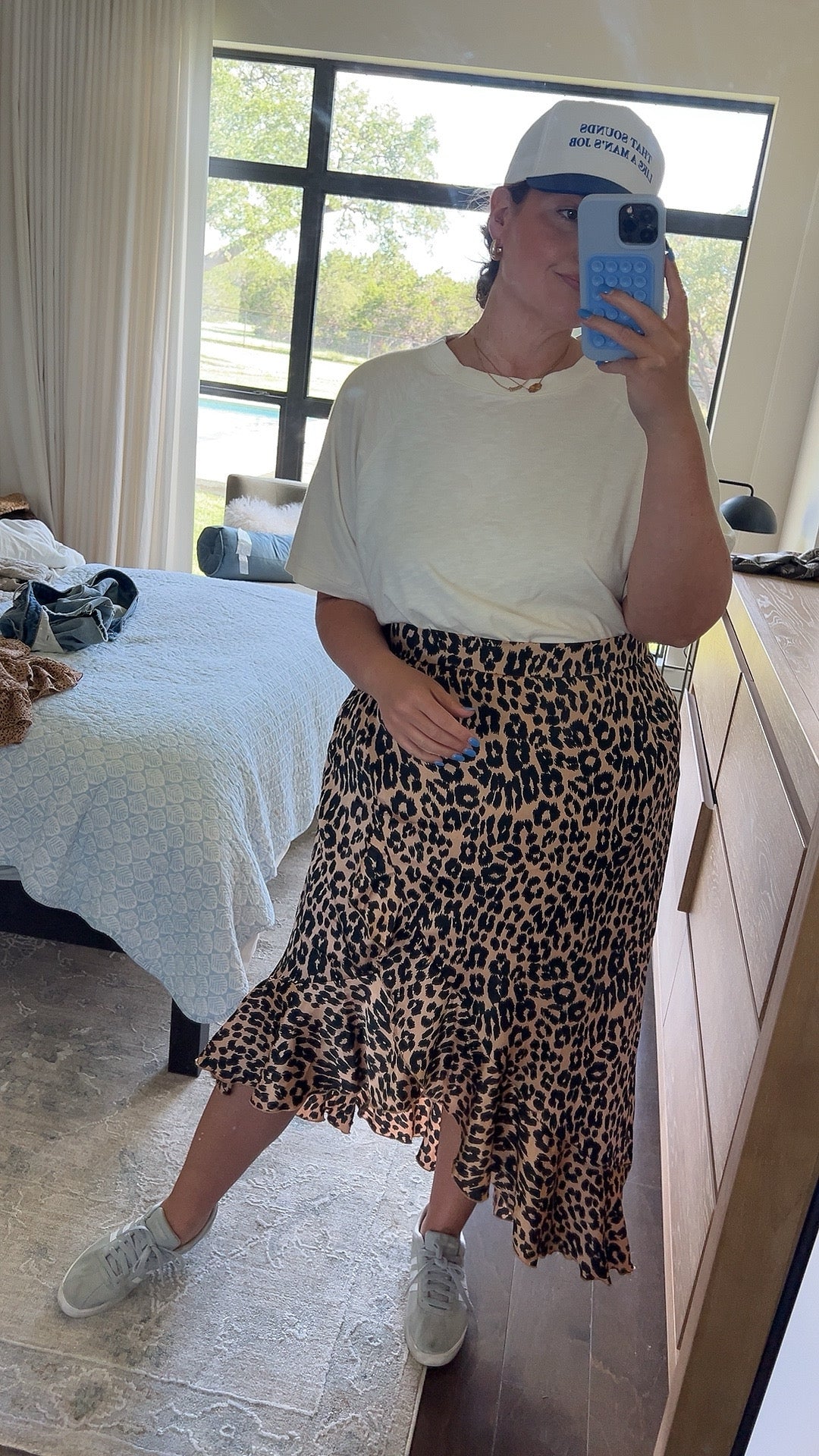 Tarin's Closet-- NastyGal Waterfall Leopard Skirt