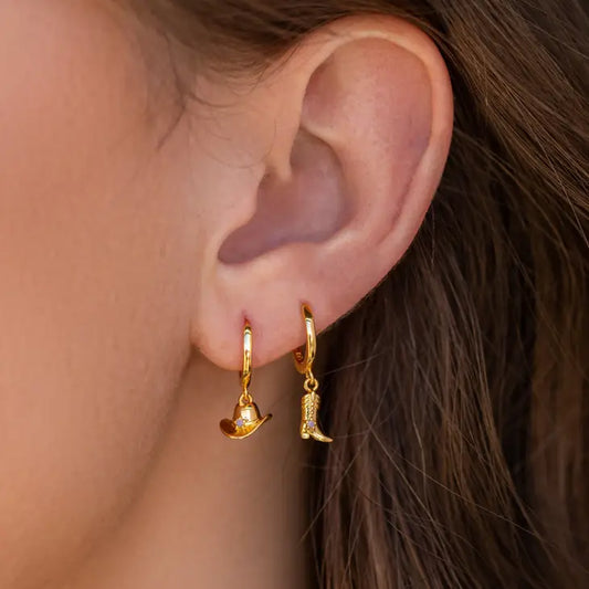 Wild West Cowboy Dangle Earrings | Gold