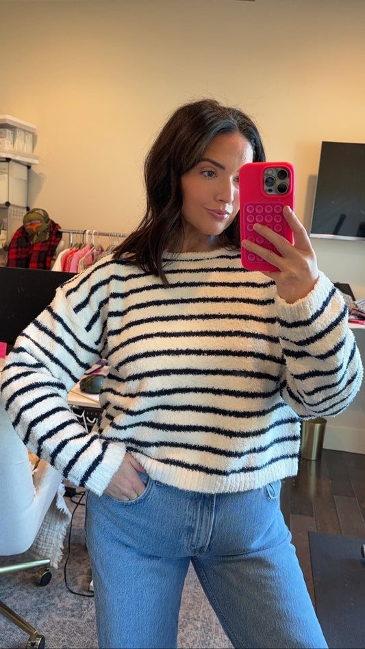 Nautical Stripe Sweater | Ivory & Navy