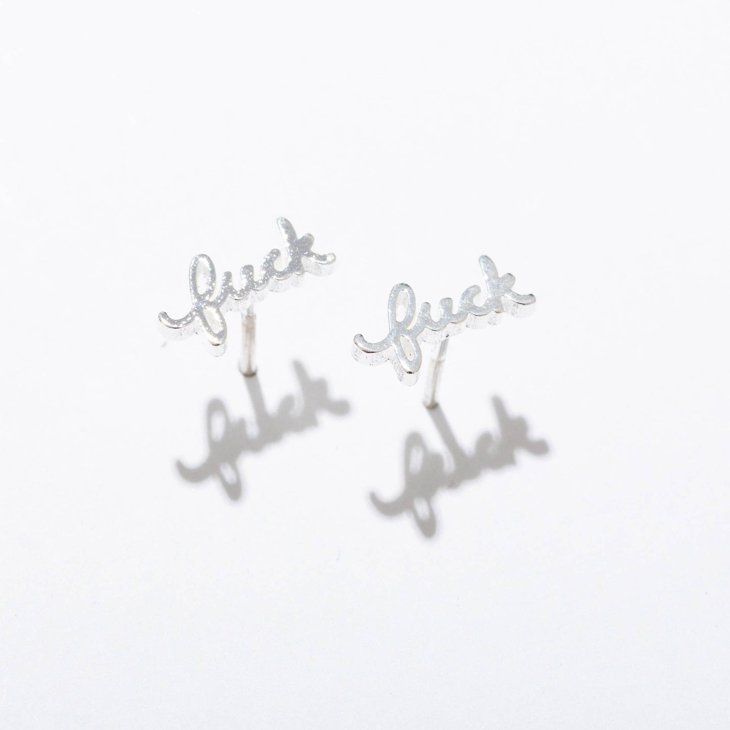 Fuck Stud Earrings | Silver